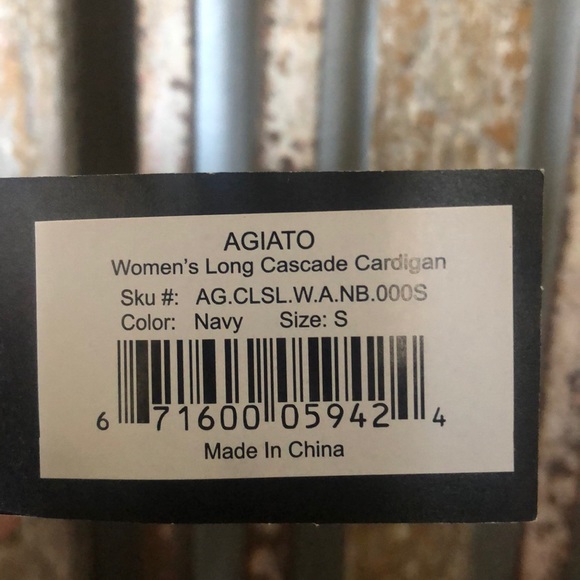 Agiato Cascade Open Front Cardigan Small NEW NAVY - Picture 2 of 5